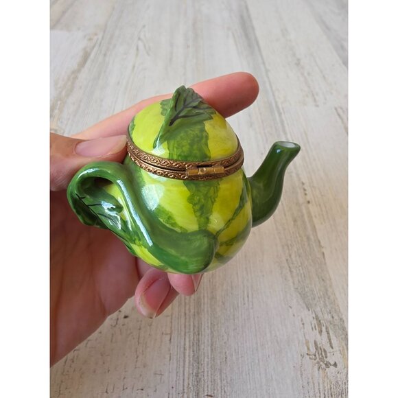 Limoges‎ watermelon teapot trinket box flower - Picture 4 of 9